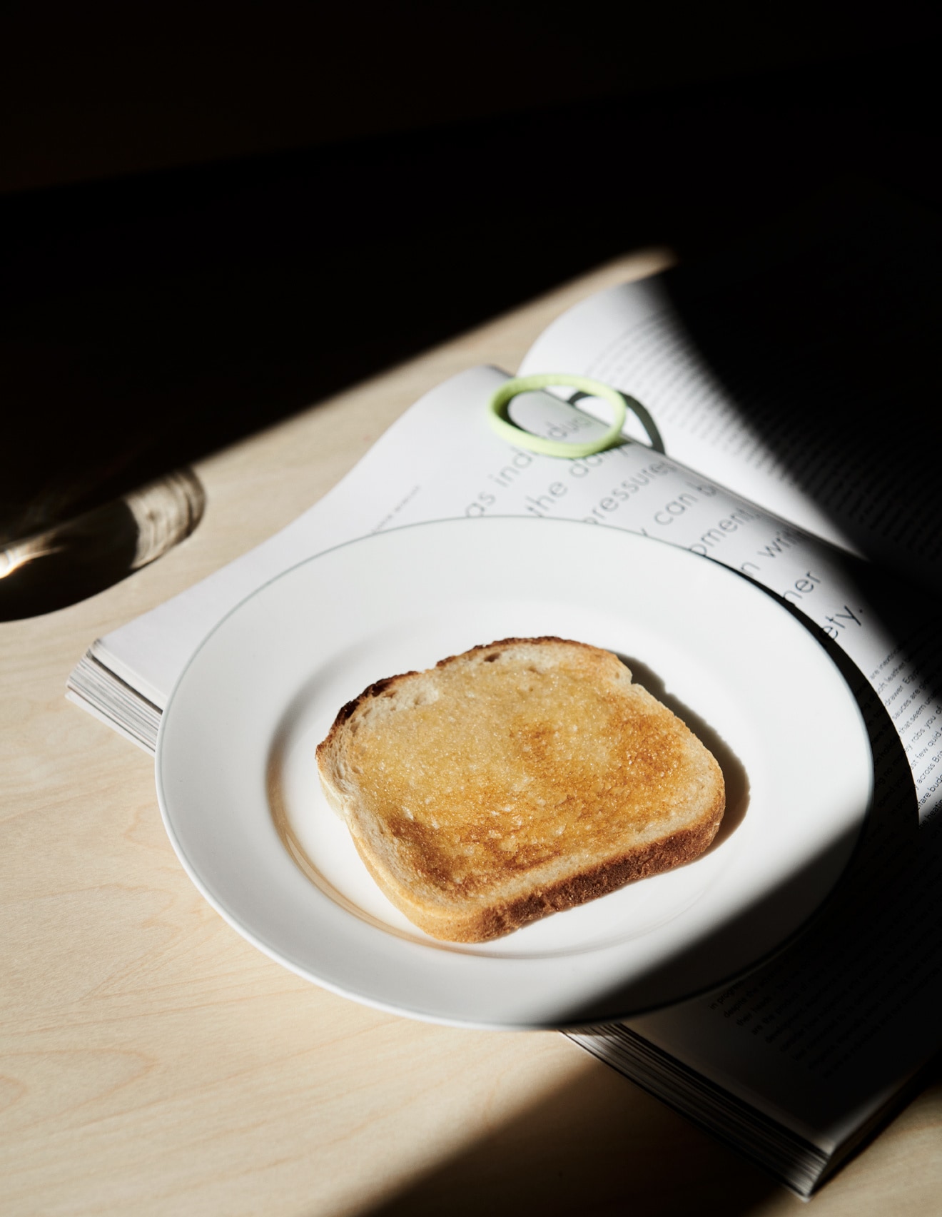 ristet brød på en tallerken