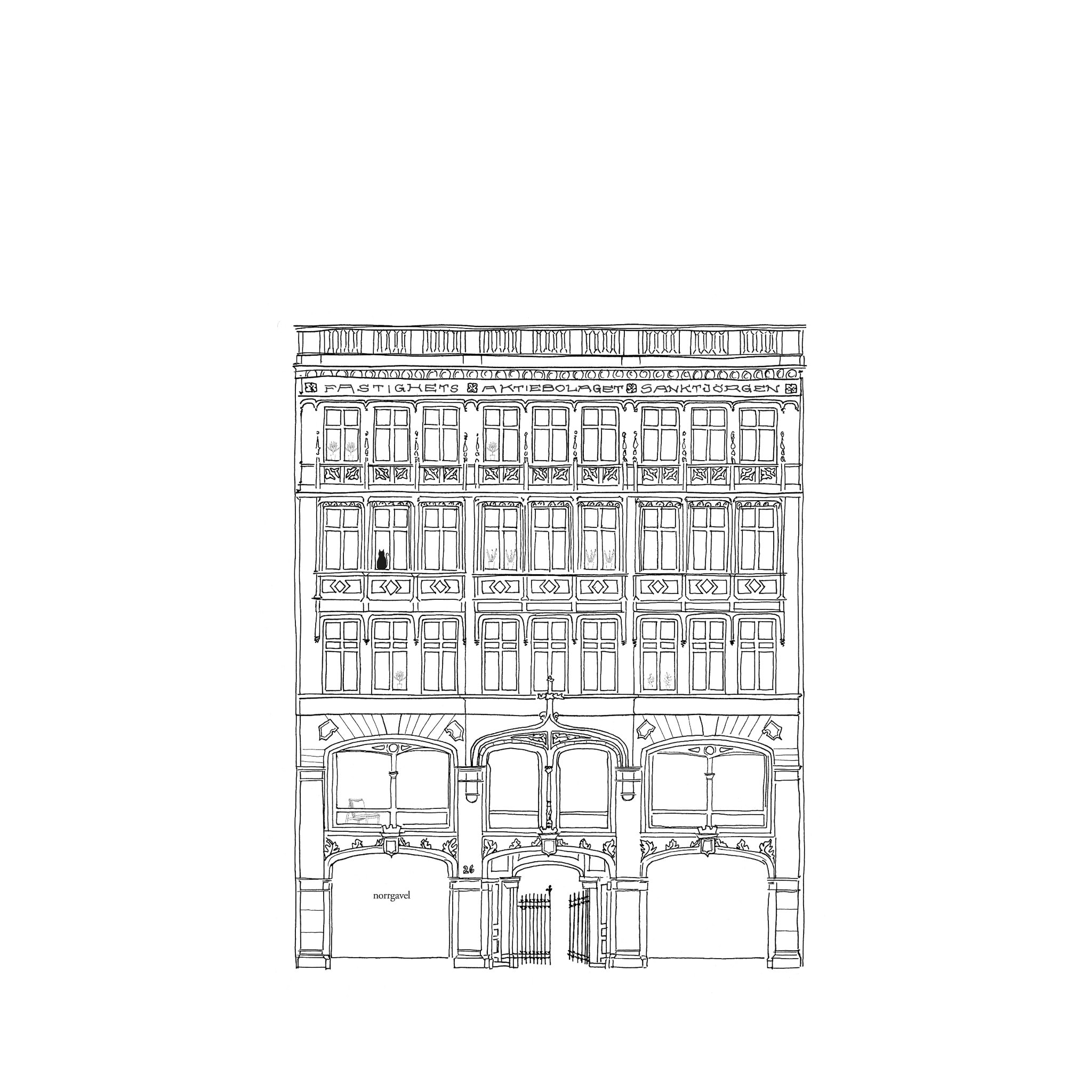 Illustration av butiken i Malmö