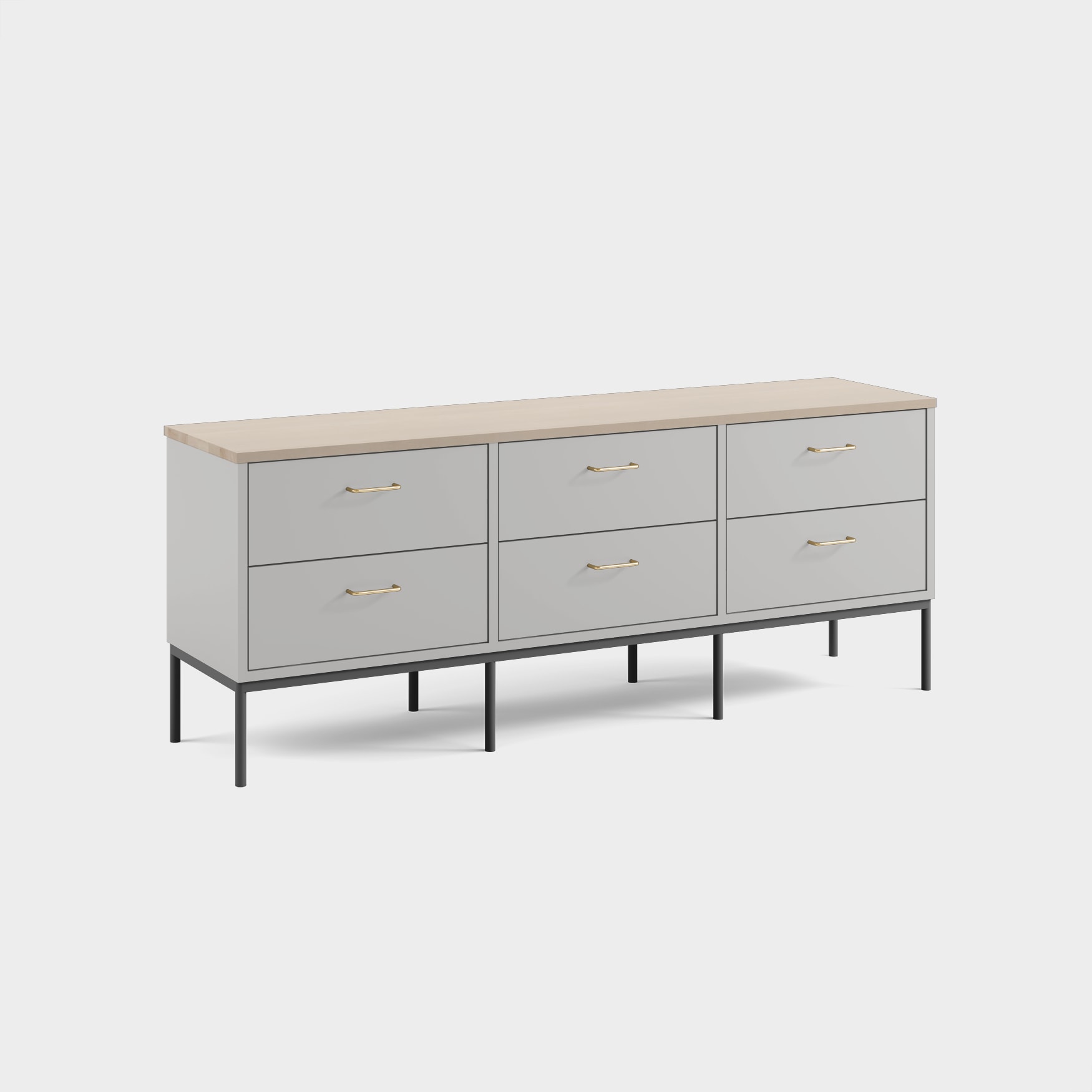 Opal kommode H2/M111 Lakkfarge Varmgrå