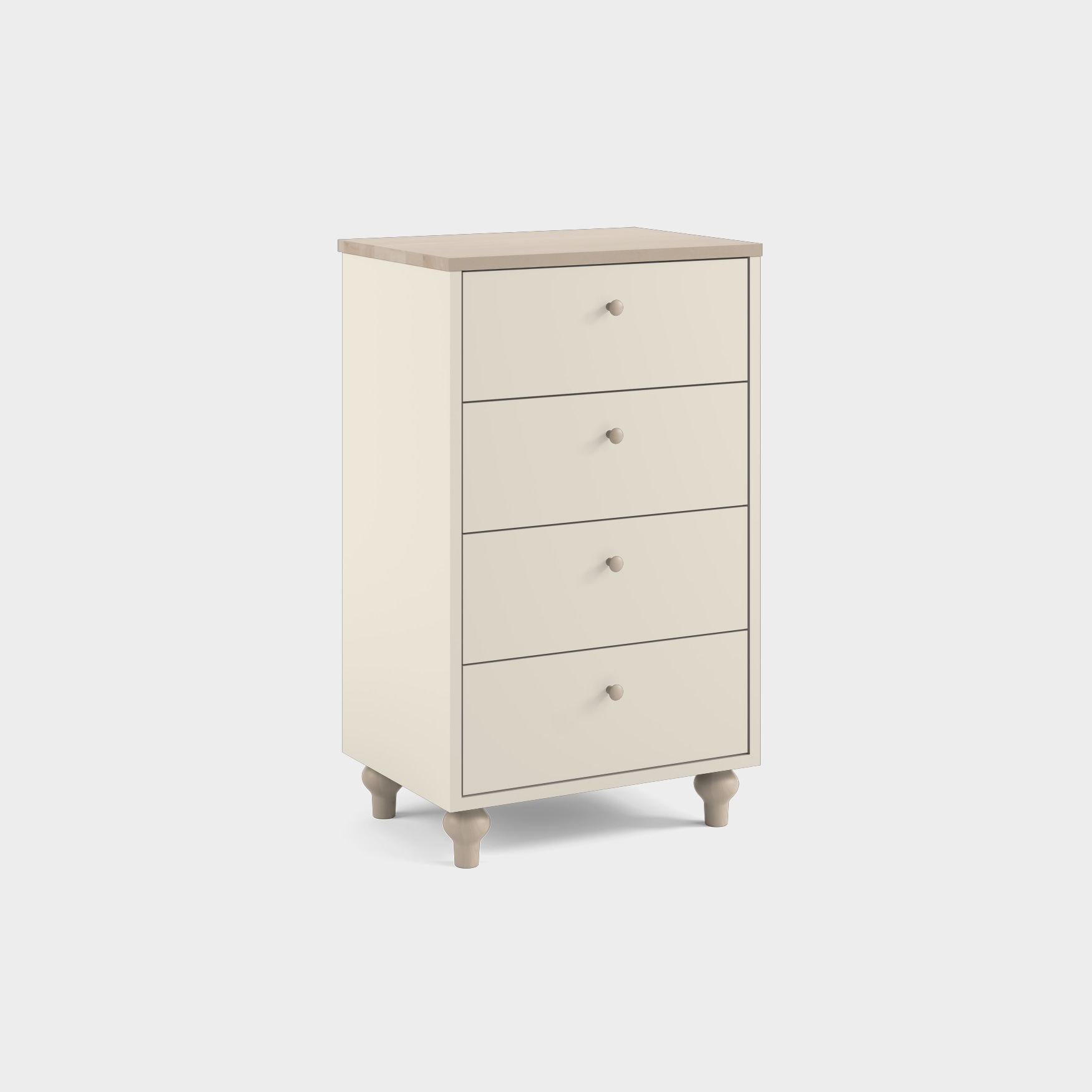 Opal kommode H4/M1 Lakkfarge Kremhvit