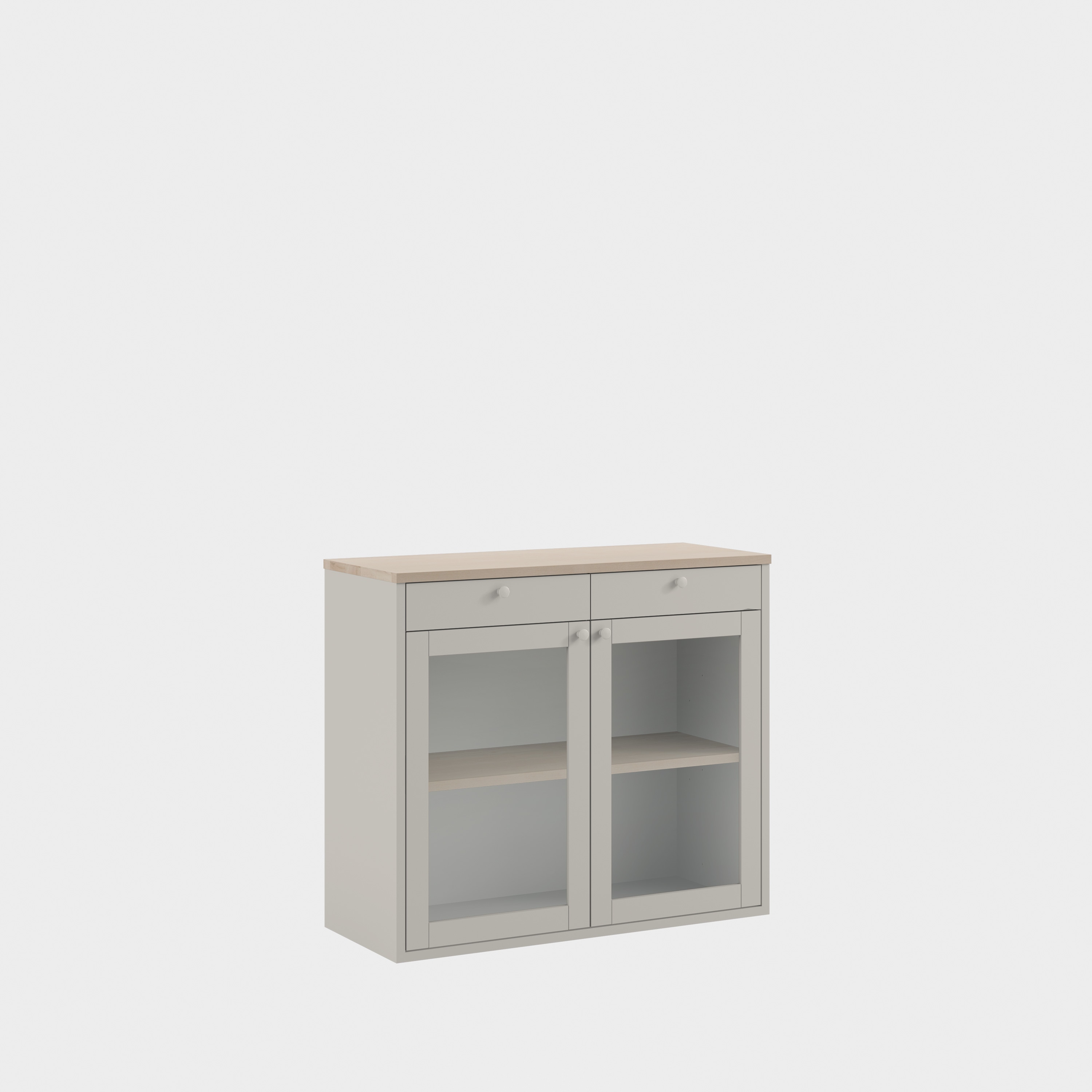 miniMassiv skap med 2 skuffer H3+/M2