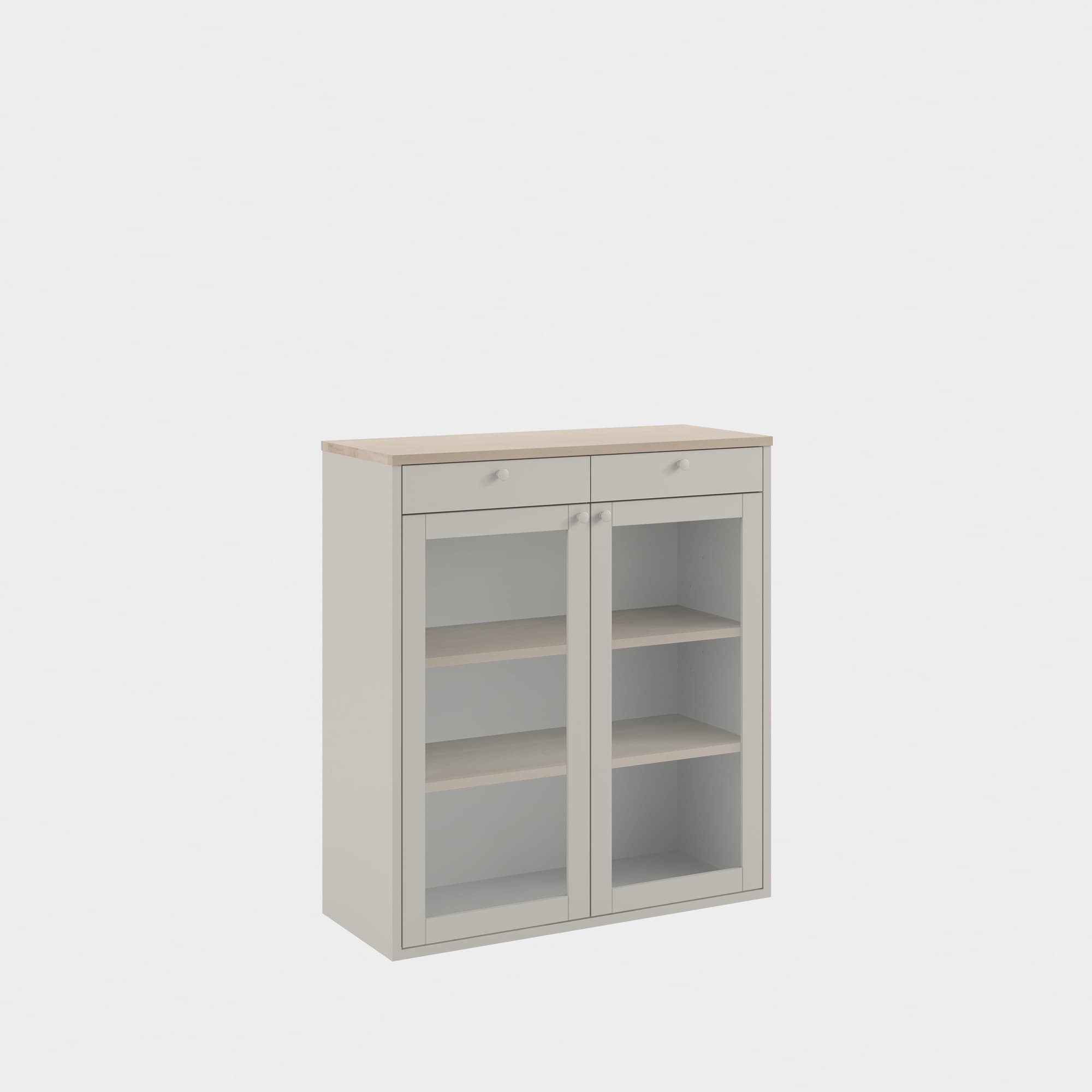 miniMassiv skap med 2 skuffer H4+/M2