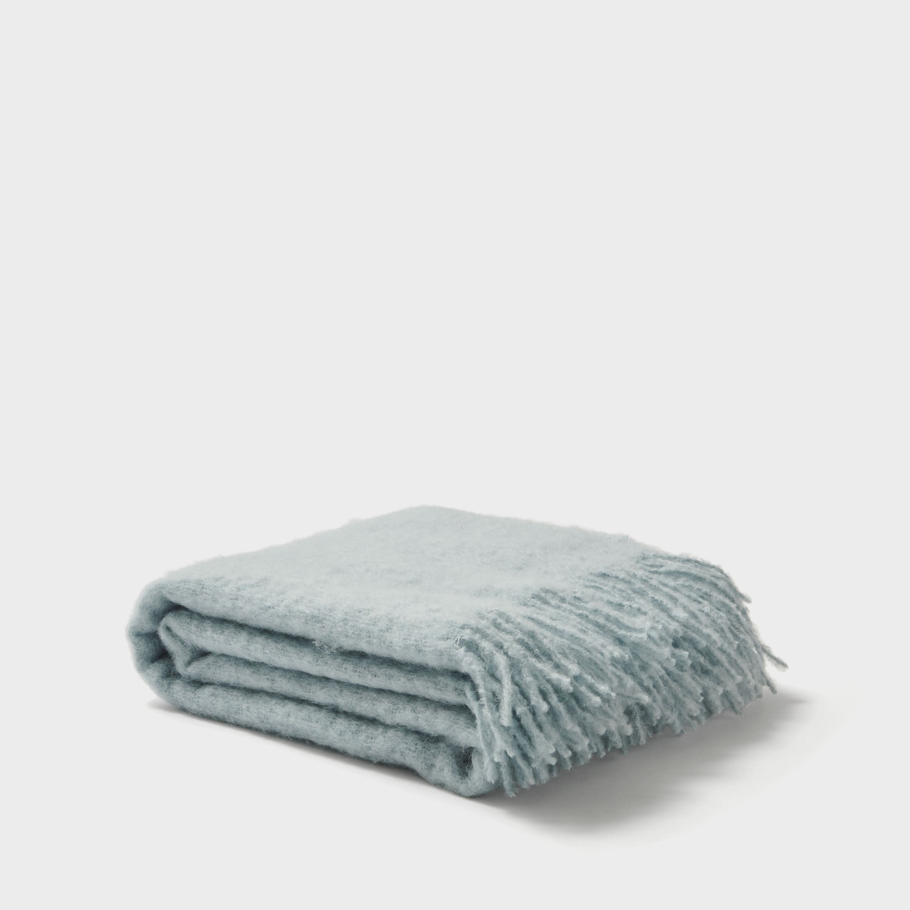 Pledd Mohair Dusky blue