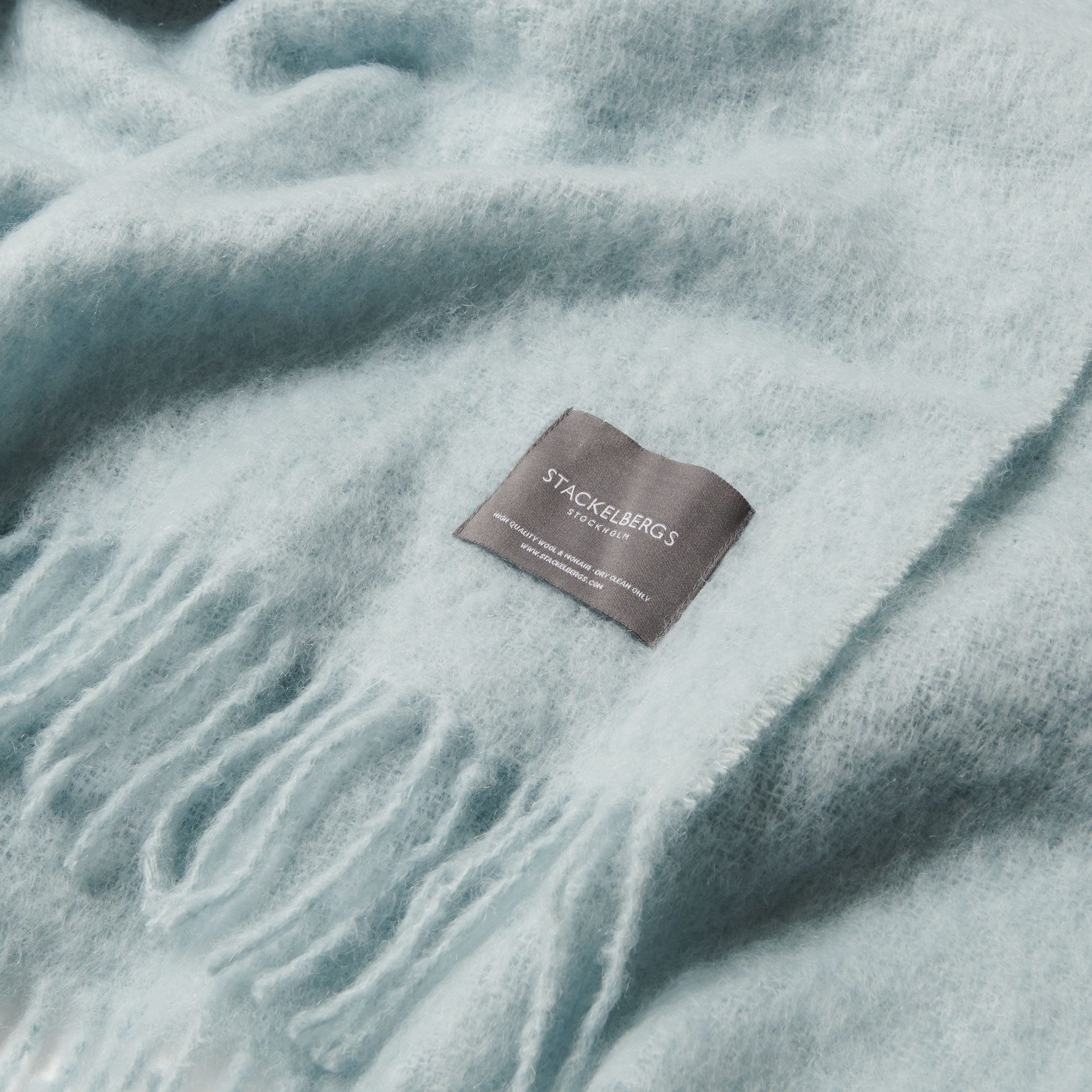 Pledd Mohair Dusky blue